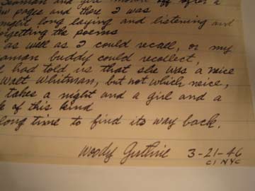 Woody Guthrie Letter